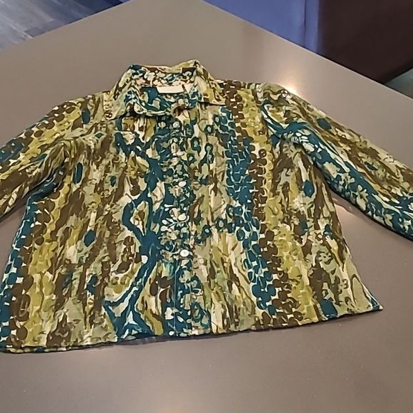 Alfred Dunner sz 6p button front shirt/ blouse - Picture 1 of 6
